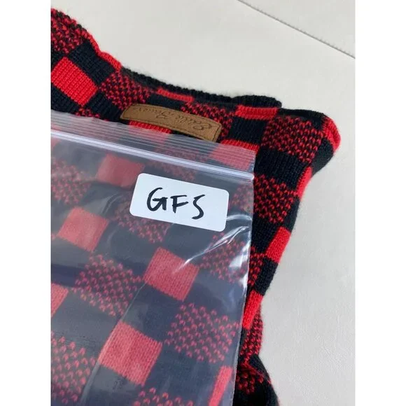 NEW Eddie Bauer Pet Red Black Buffalo Plaid Dog Sweater Size Large Holiday - Picture 6 of 12